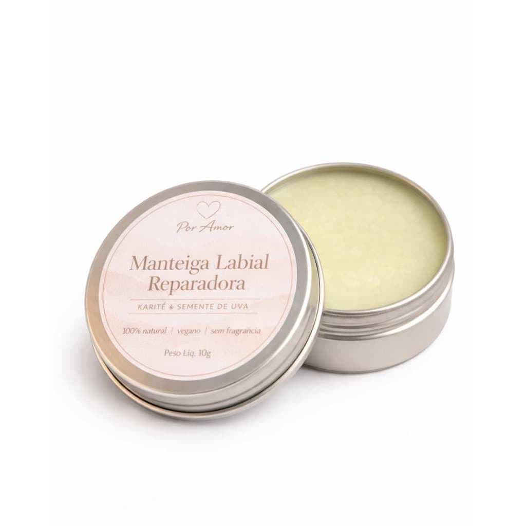 Manteiga Labial Hidratante Natural Karité Vegano Sem Fragrância Lábios Ressecados