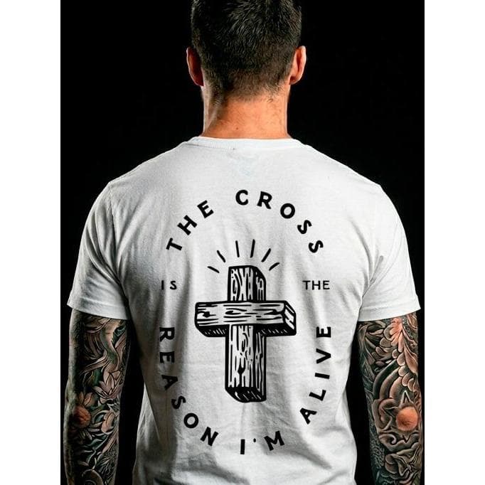 Camiseta Cristã Streetwear The Cross Algodão Camisa Católica Gospel Lançamento