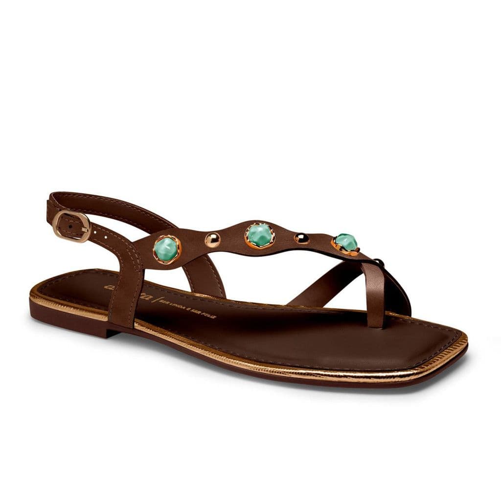 SANDÁLIA FEMININA DAKOTA CASUAL DE DEDO PEDRARIA ORIGINAL