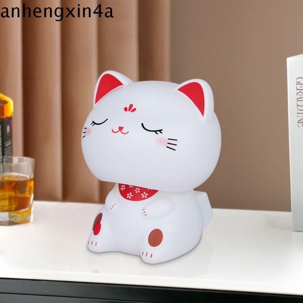 ANHENGXIN Mini Enfeites Firmes Para Gatos Com Energia Solar , Plásticos Da Sorte , Decoração De Cabeça Balançando Balanç