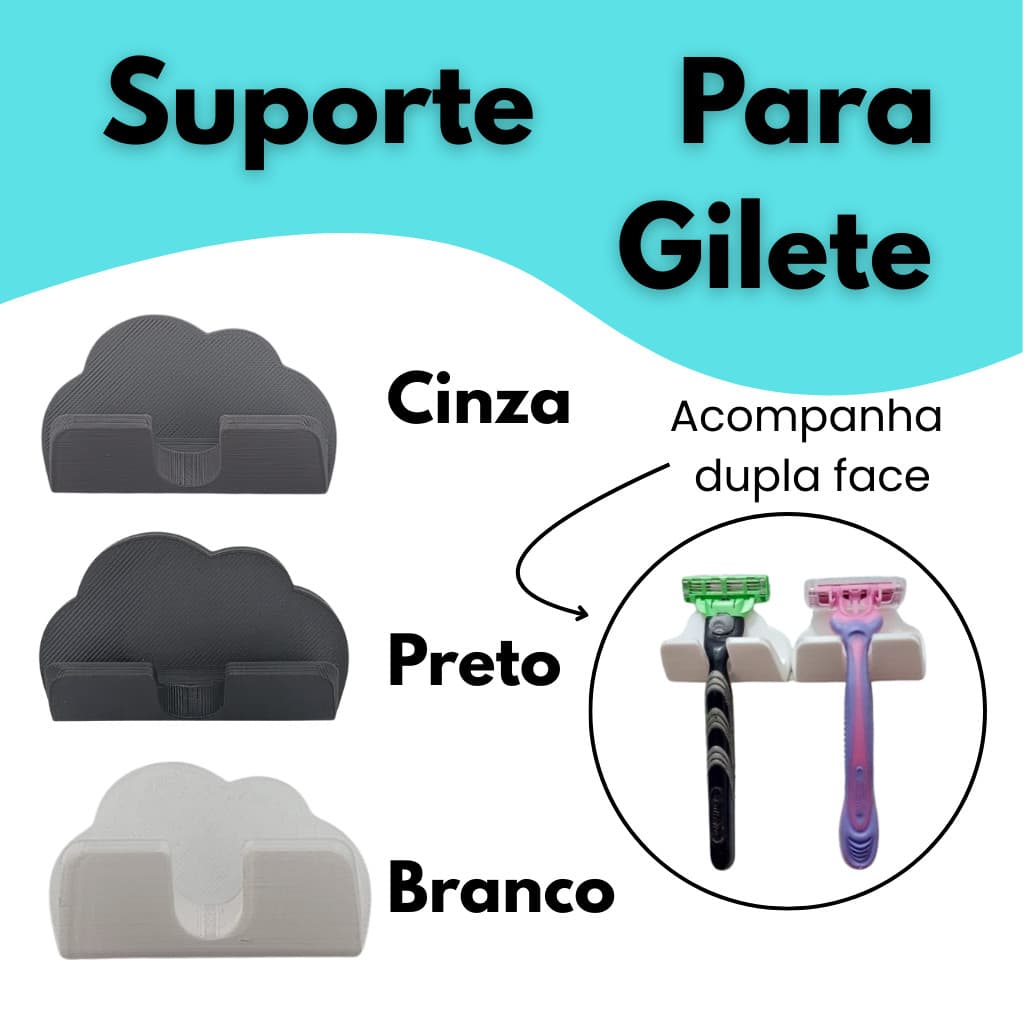 2 Suportes Porta Gilete Lâmina de Barbear/ Depilar Prestobarba