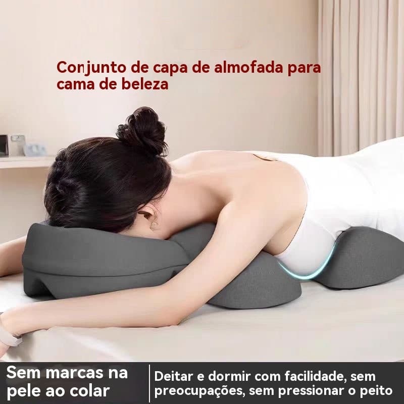 Almofada Facial Spa com Espuma de Memória T Shape para Massagem Estética Uso Profissional e Casa