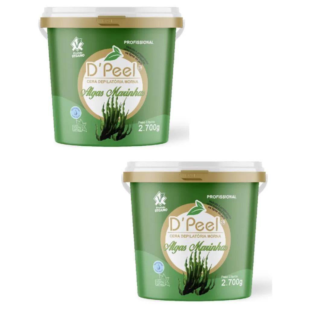 Kit 2 D´Peel - Cera Depilatória Morna 2700g - Algas Marinhas