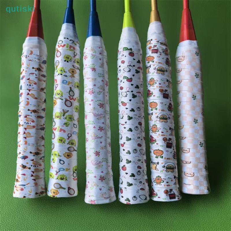 QUTI 1 Peça Fita Absorvente De Suor Antiderrapante Alça Design De Desenho Animado Overgrip De Tênis Para Raquetes De Bad
