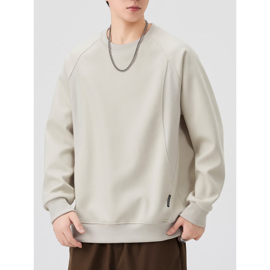 Manga longa em torno do pescoço moletom estilo masculino 2026 novo estilo juventude pesado outono primavera outono estil