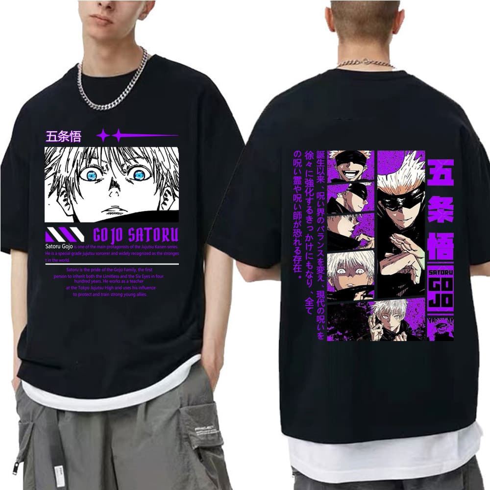 Camiseta Oversized Algodão Unissex Satoru Gojo Anime Japones Coreano Serie Dorama Streetwear Envio Rapido