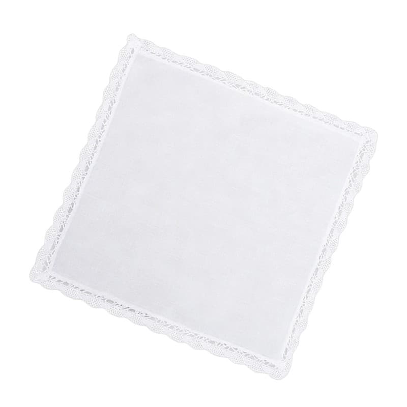 GODD Lenço De Casamento Feminino Lenços De Algodão Branco Femininos Com Renda