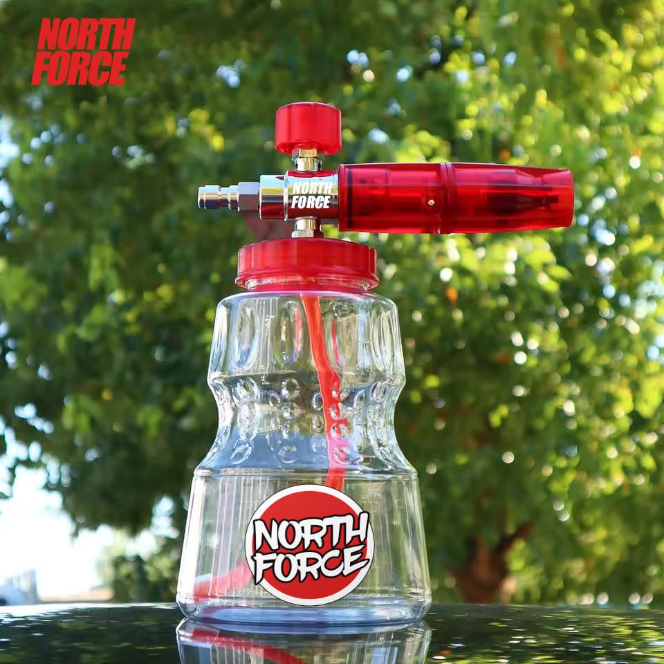 Lança de Espuma para Lavadoras de Pressão  Snow Foam 1L North Force Vermelho – Lavagem Automotiva