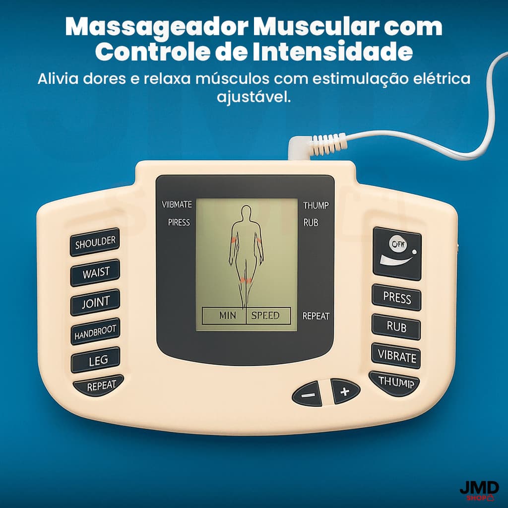 Aparelho Digital Fisioterapia Tens Fes Massagem Massageador Profissional Choque Estimulador Muscular