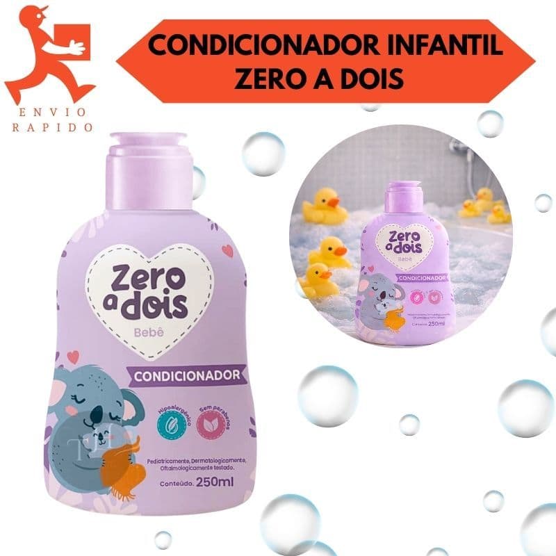 Condicionador Infantil Zero A Dois 250ML Bebês Crianças Recém Nascido