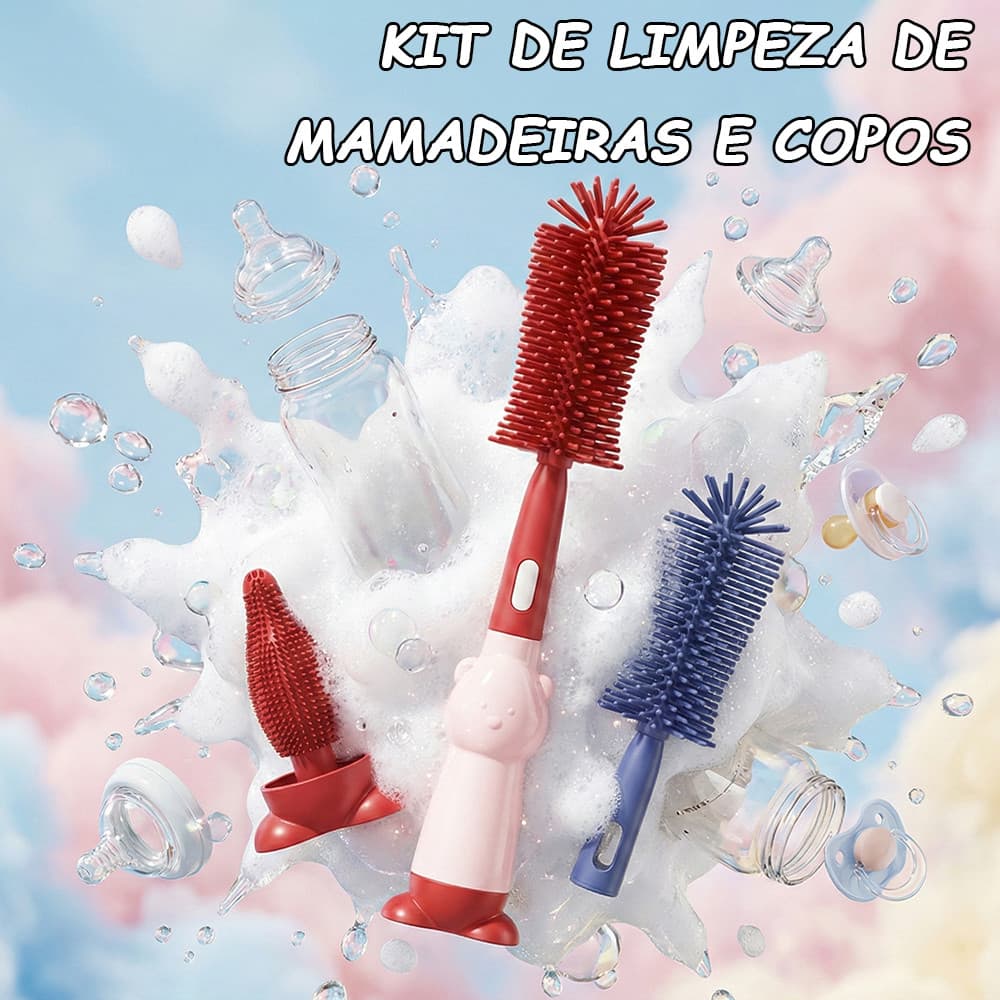 escova de garrafa de Silicone para bebê, copo de água, escova de mamilo | Presente Natal