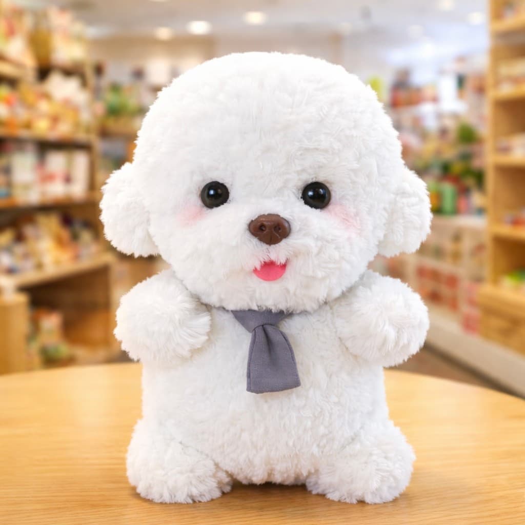 Cachorrinho de Pelúcia Branco Super Fofo – Macio e Ideal para Presente | 25cm