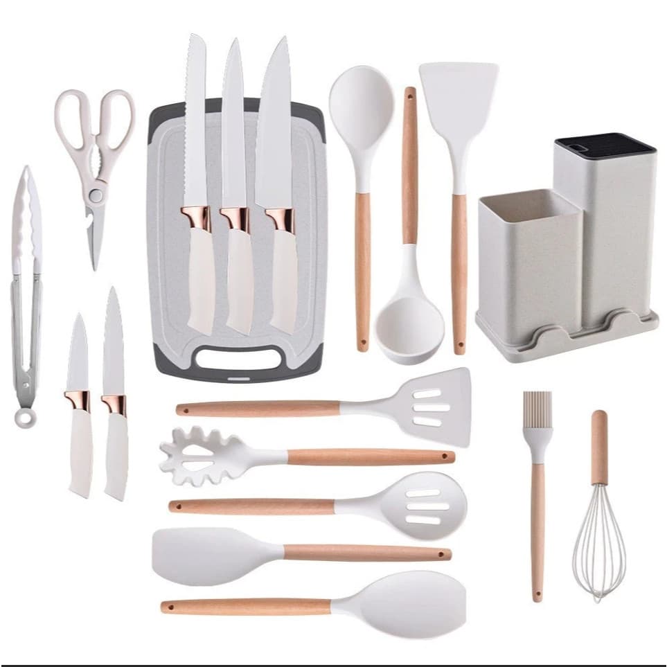 Conjunto de tábuas de corte de silicone para cozinha com 19 peças