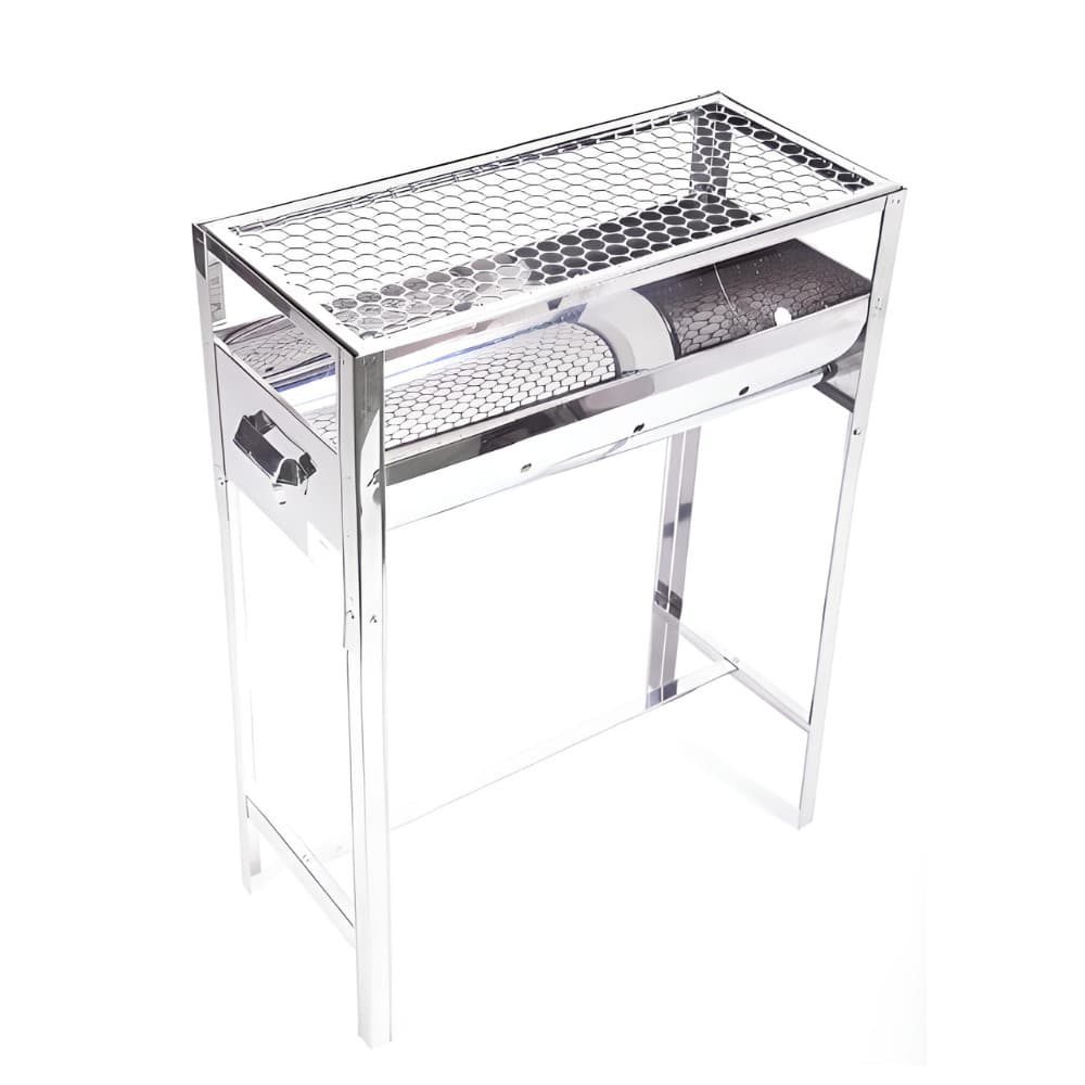 Churrasqueira Inox Grande carvão Com Pé e grelha