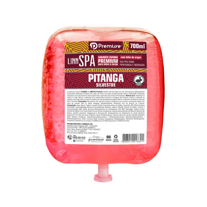 Sabonete Espuma Premisse Pitanga SPA 700ml Ideal para Mãos e Corpo Aroma Agradável SB