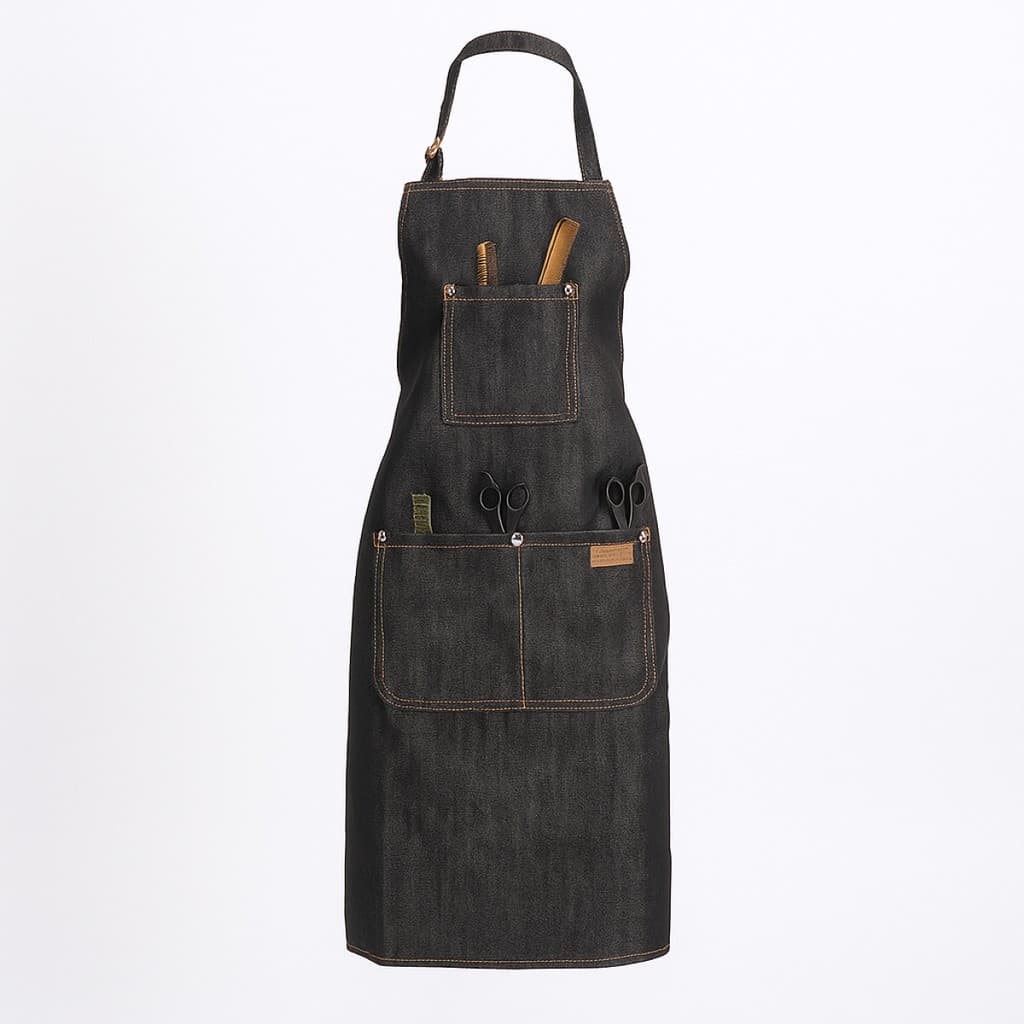 Avental Jeans Brim Para Cozinha Cabeleireiro Barbearia Churrasqueiro Jardinagem Com 3 Bolsos Unissex