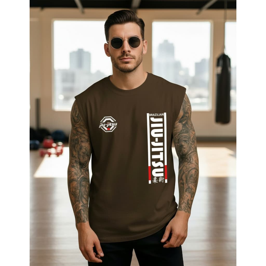 Regata Oversized Jiu Jitsu Masculina Treino Faixa Preta Luta