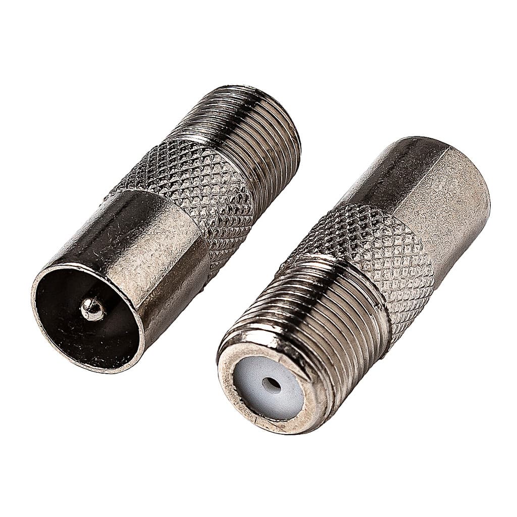 Adaptador para Antena Tipo Europeu Macho x F (Coaxial) Fêmea