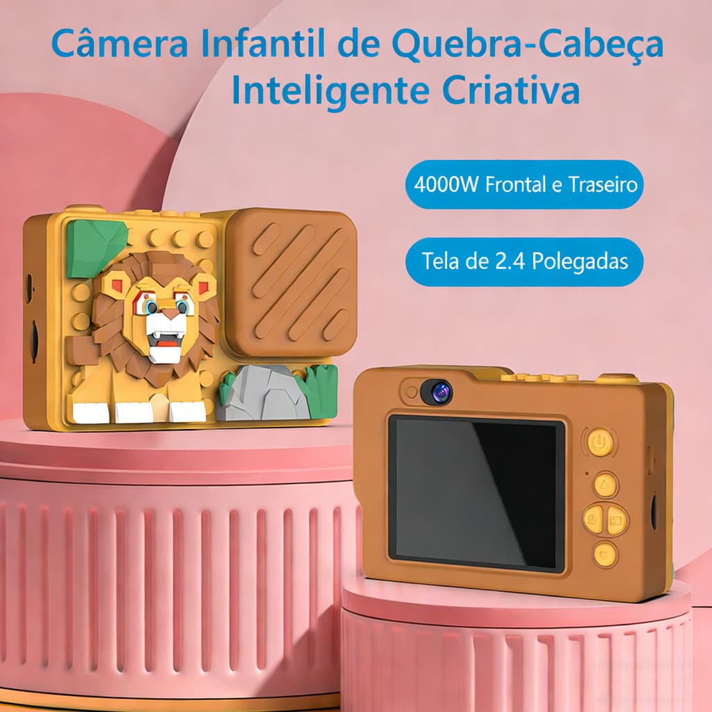 Mini Maquina Camera Infantil Digital Filmadora Compacto 48MP - Blocos De Construção Criativos