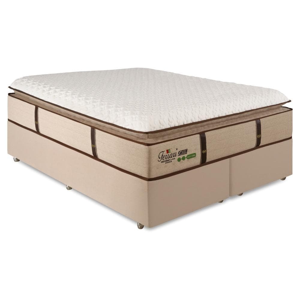 Cama Box Colchão Queen Gazin Ferrari Premium Molas Ensacadas e Pillow top 158x198x71cm