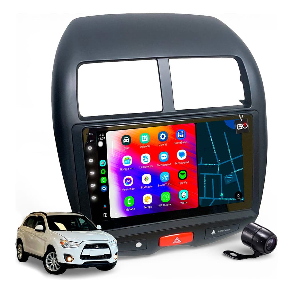 Multimidia Mp10 Gps Por Carplay Espelha iPhone Asx 2010-2022