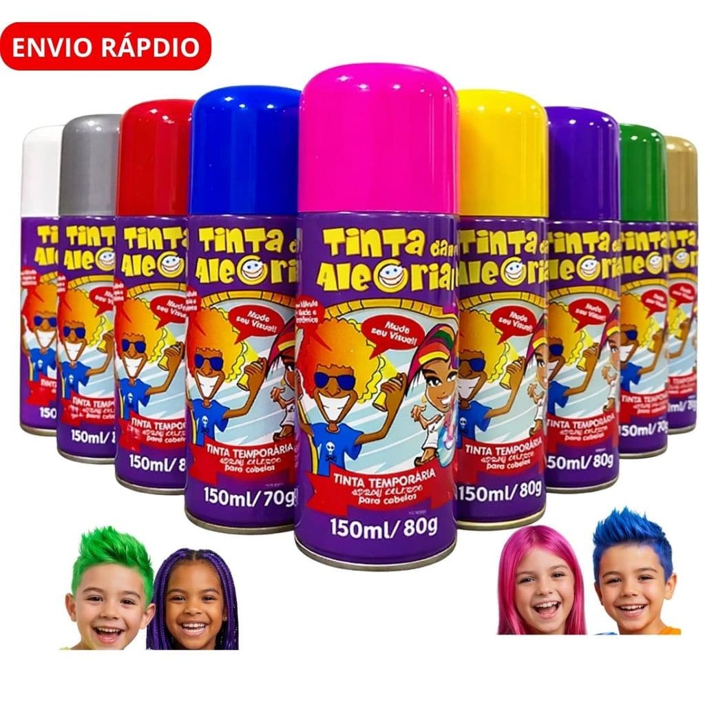 Tinta Spray Temporária Para Cabelo 150ml / 80g