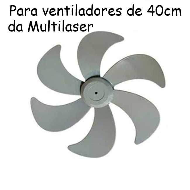 HÉLICE para Ventilador Multilaser 40 cm 6 pás - Cinza - Hélice Multilaser Vl 401 40cm (Furo Redondo)
