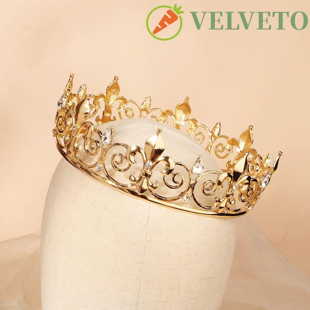 ELVETO Rei Coroa , Barra Mitzvah Bandana Metal Príncipe Coroas , Acessórios De Cabelo Liga Redonda Tiaras