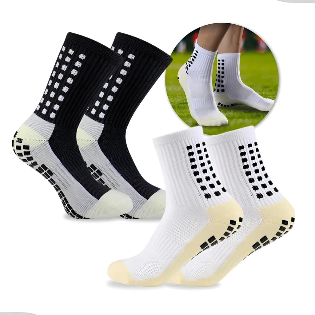 Kit 3 Pares Meia Antiderrapante Esportiva Futebol Treino