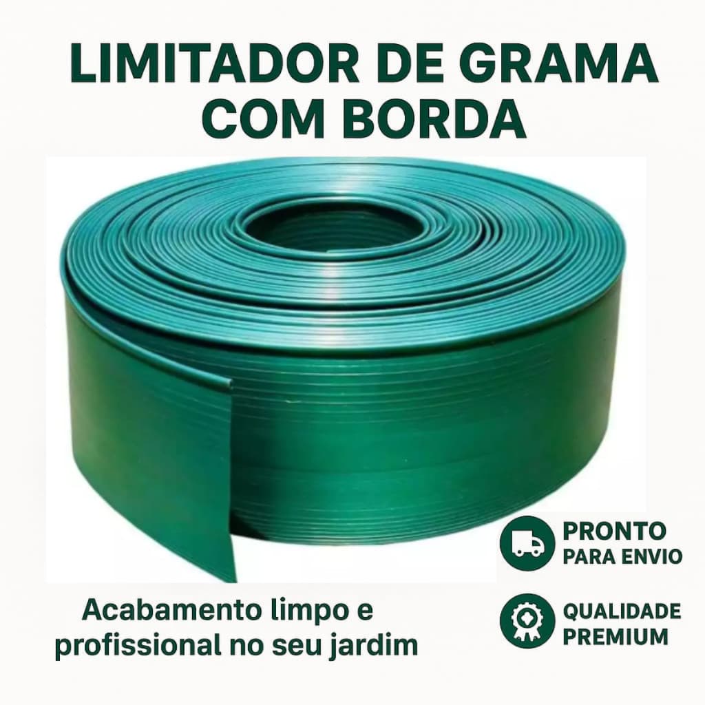 Limitador Grama Borda Reforçada Separador Organizador Jardim Flexível Resistente 10cm Altura