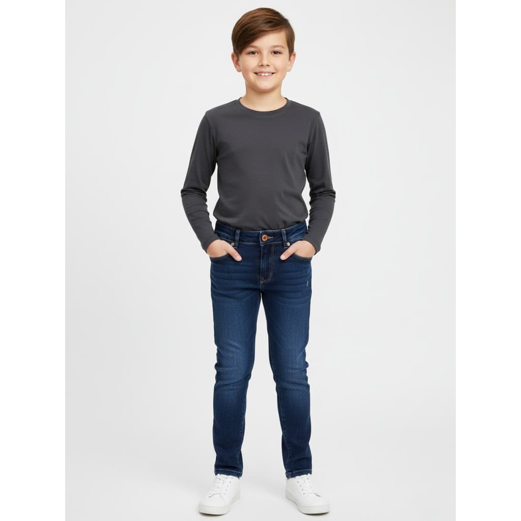 Calça Jeans Infantil Menino Casualidade e Sofisticação Algodão Premium Bolsos Funcionais Botão