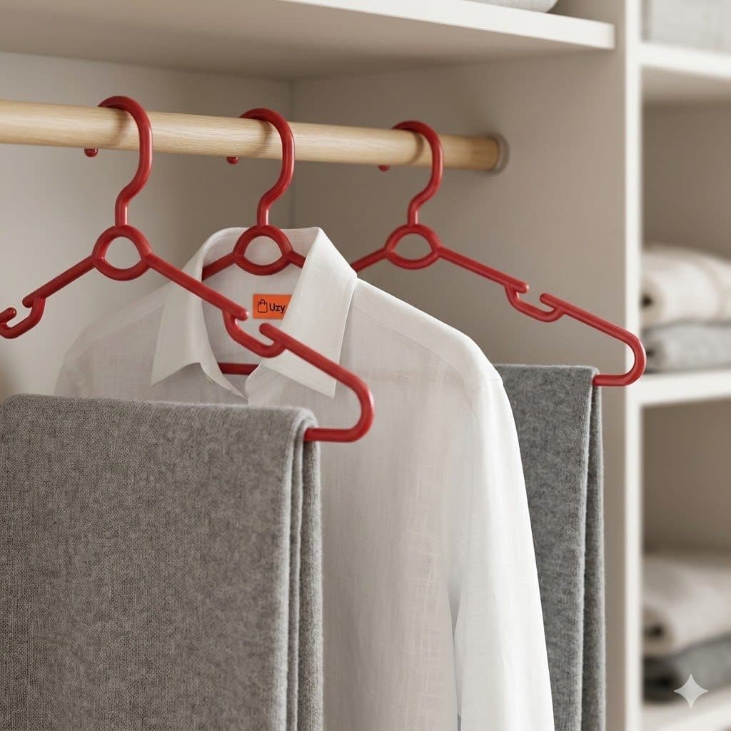 Cabides Vermelho Plástico Reforcado Kit 6 Unidades Roupas Camisas Vestidos Armario Closet