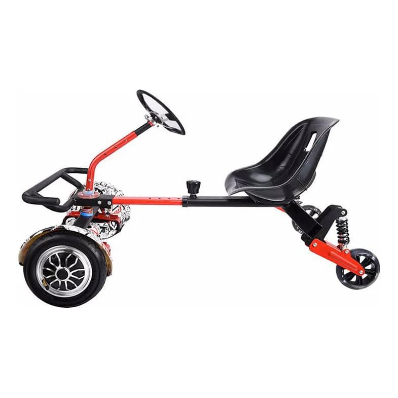 Carrinho Hoverboard Hoverkart Scooter Com Volante Universal 6.5 8.5 10 Polegadas Ajustavel VERMELHO