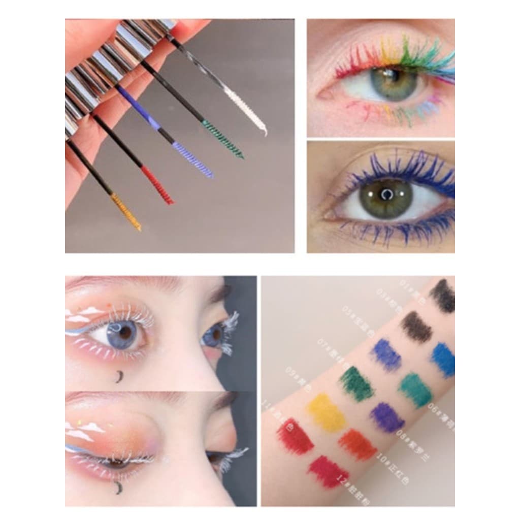 Cos branco colorido rímel Primer bidimensional exposição em quadrinhos imitação maquiagem pode tingir sobrancelhas Gem p