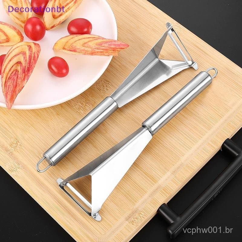 Decorationbt Multifuncional Triângulo De Aço Inoxidável Faca De Escultura De Frutas Prato Artefato Cortador De Vegetais