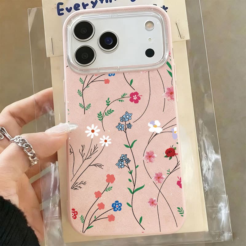 Caso Glitter Para Samsung A17 A07 A06 A15 A16 A14 A13 A12 A32 A56 A36 A55 A54 A23 S26 S25 Ramos De Flores Desenhados À M