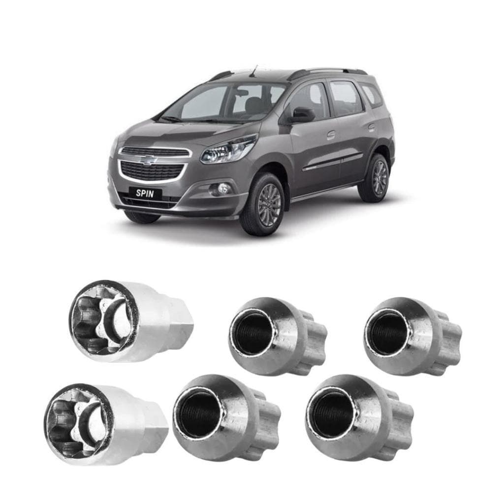 Trava Roda Porca Anti Furto Roubo P/ Chevrolet Spin + Brinde