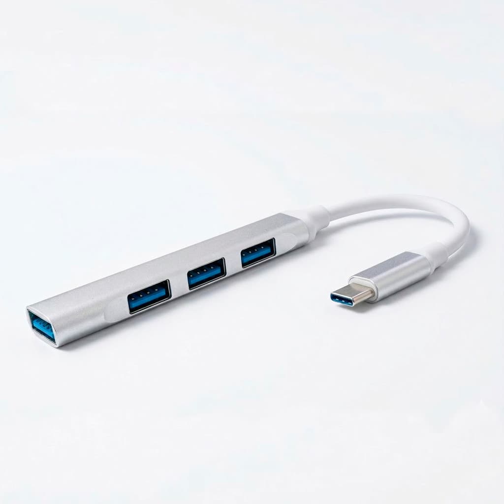 Cabo Conversor USB-C para USB-A Hub OTG Extensor 4 Portas High Speed Hd Pen Drive Teclado Mouse