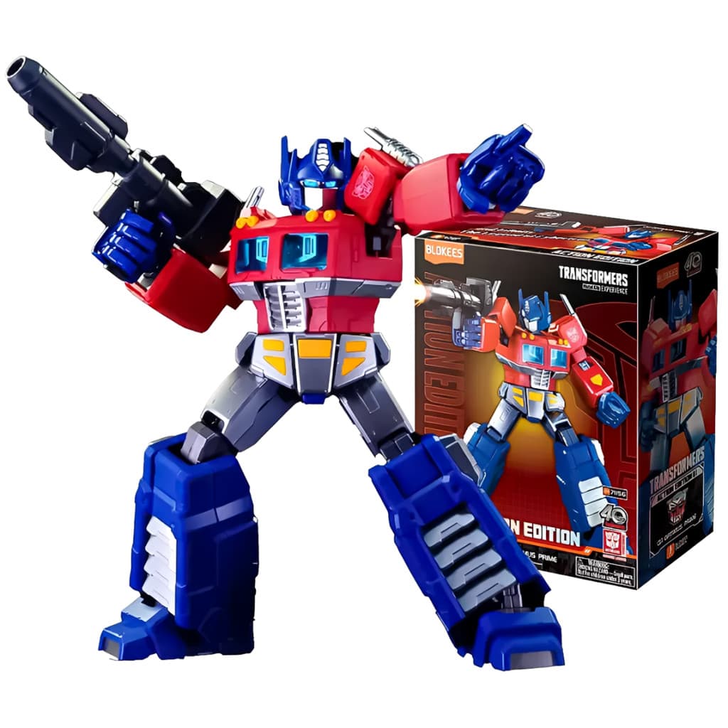 Figura de Ação Montável Boneco Optimus Prime G1 Transformers Action Edition 188 Peças Blokees