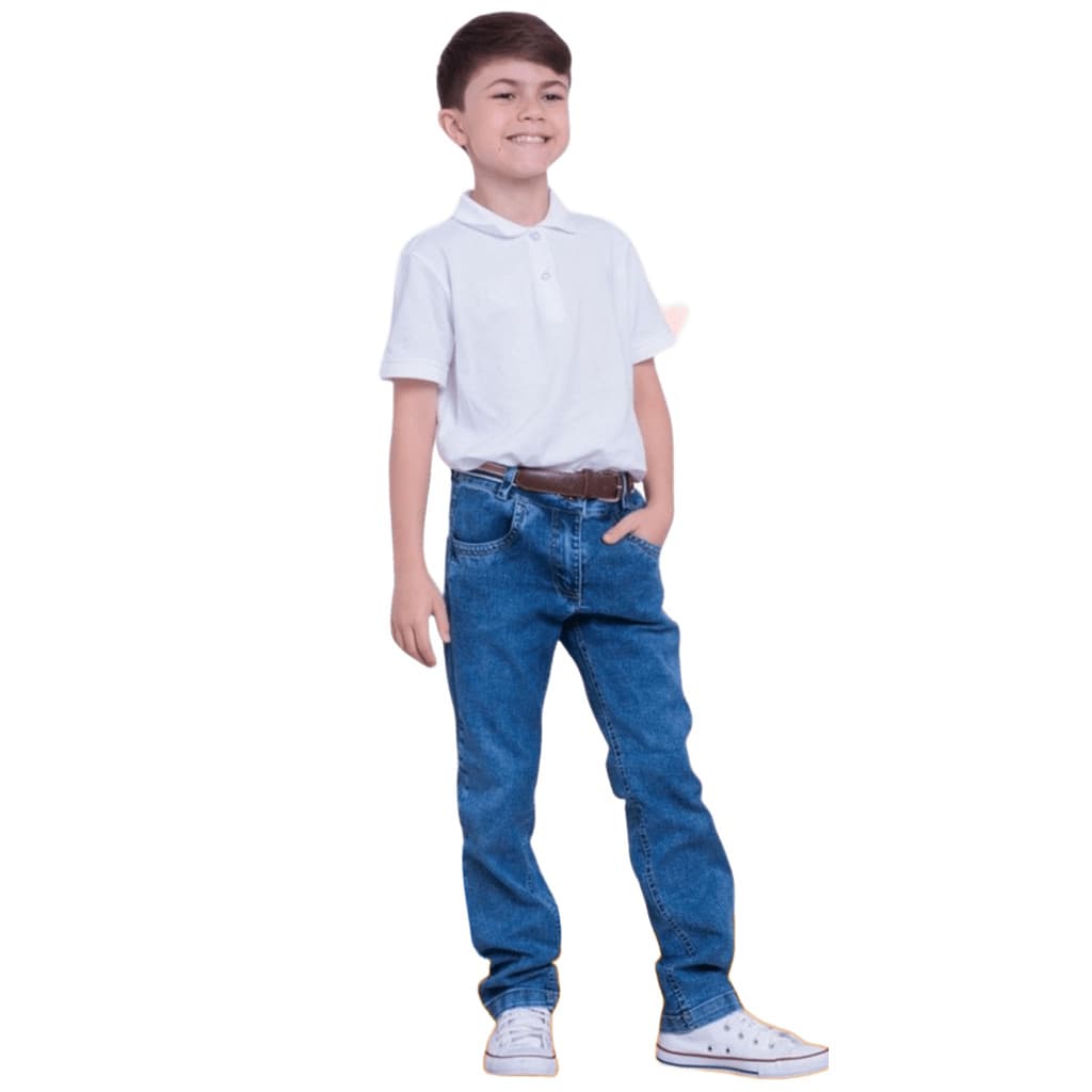 Calça Jeans Infantil Masculina Tradicional com Cinto