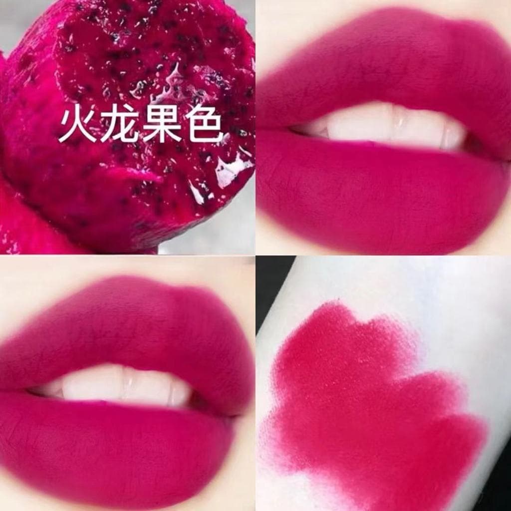 [2 estilos de cores rosa] Girl Group Pêssego Rosa Veludo Matte Batom Dragão Fruta Cor Hidratante de longa duração Não é