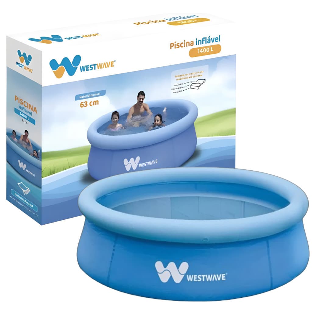 Piscina 1400l Inflável Infantil Adulto Redonda Verão Calor Grande para Quintal 183x62cm