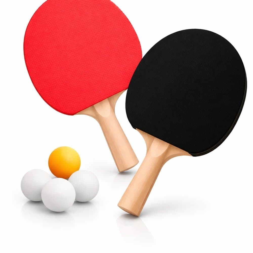 Kit Raquete de Ping Pong com 2 Raquetes e 3 Bolas para Tênis de Mesa