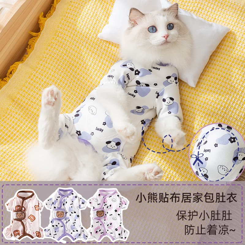 Roupas de gato gato outono inverno quente ar condicionado roupas urso casa roupas cão quatro patas barriga roupas cães p