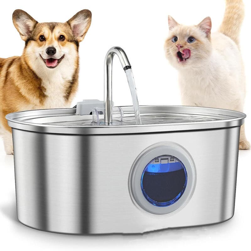 Fonte de Água para Gatos NautyPaws 3.2L, Dispensador Automático de Água para Animais de Estimação em Aço Inoxidável com
