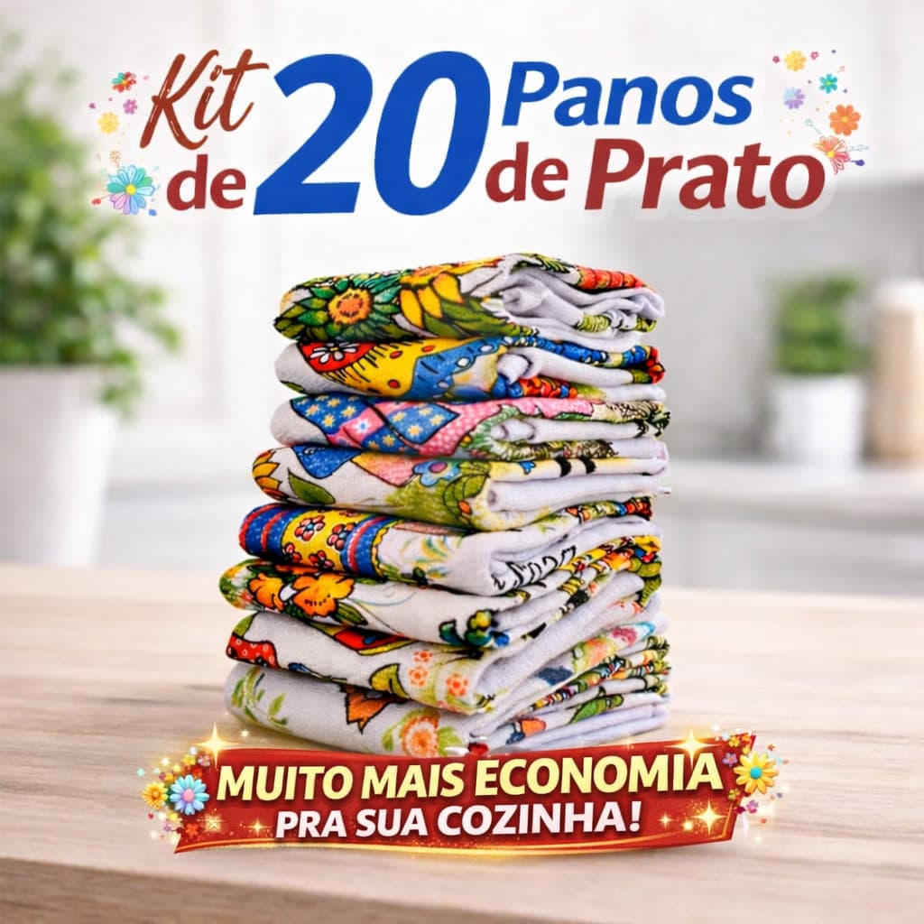 Pano de Prato Algodão 45x75 Estampas Sortidas Alta Qualidade Absorvente Cozinha