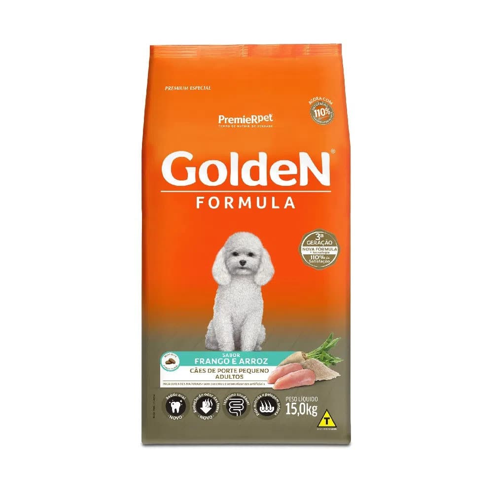 Ração Premier Golden Fórmula Mini Bits para Cães Adultos Frango e Arroz 15kg