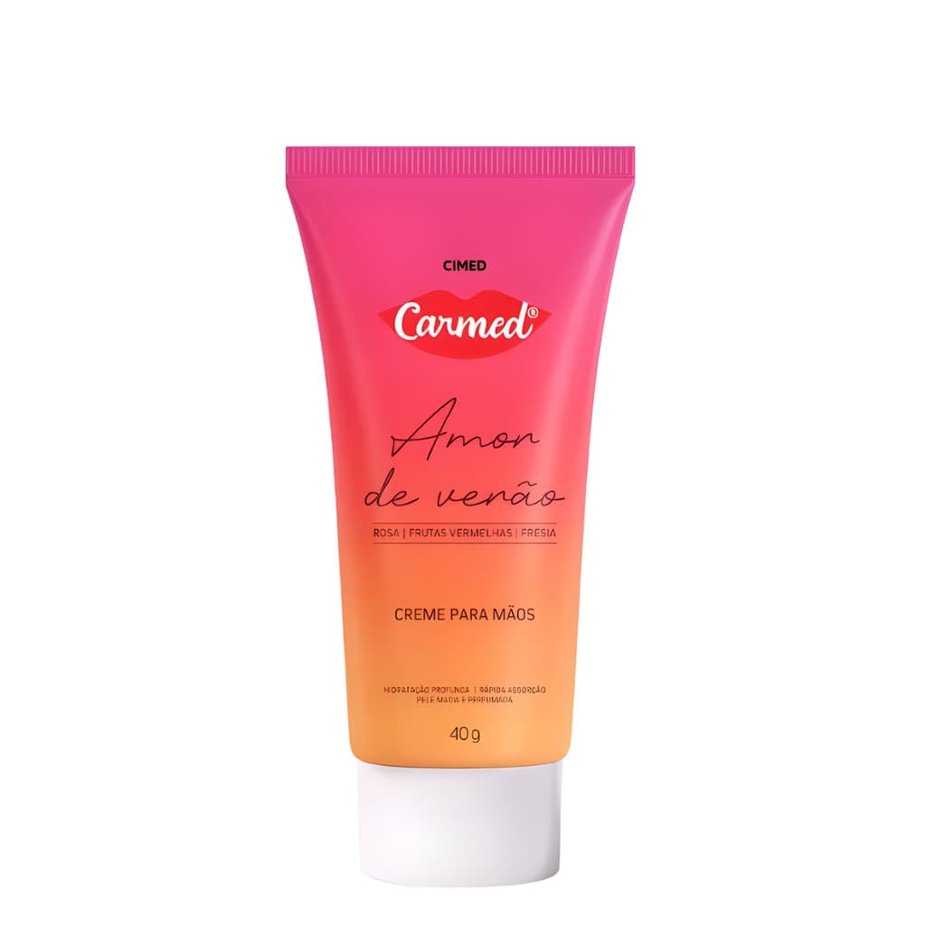 Carmed Hidratante para Mãos Amor de Verão 40g, Hidratação Leve e Fragrância Suave
