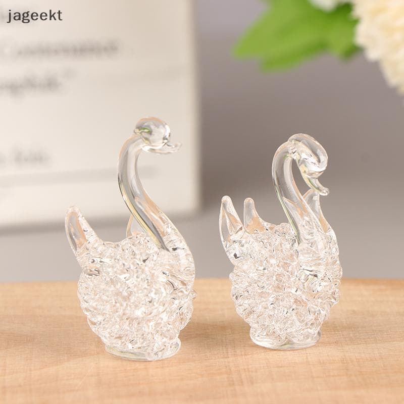 [jageekt] 1 Peça Estatueta De Cisne De Cristal , Ornamento De Animal De Vidro , Estatuetas , Decoração De Mesa Para Casa