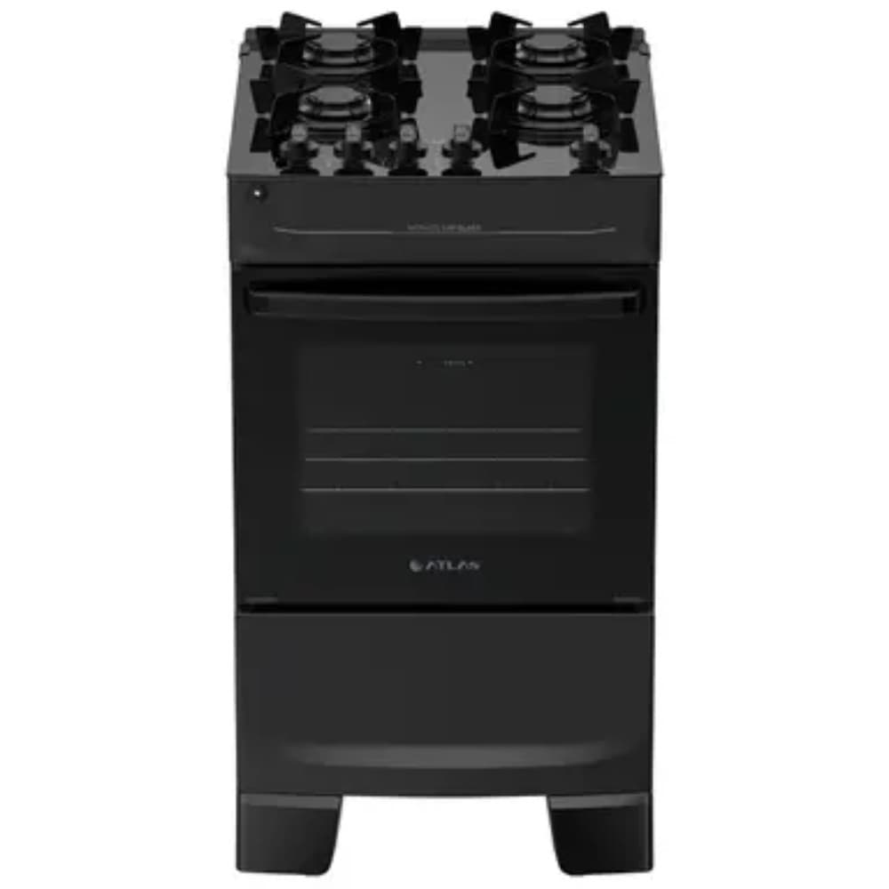 Fogão Mônaco Top Glass 4 Bocas Automático Mesa de Vidro Forno Atlas